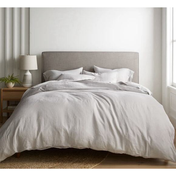 QUINCE EUROPEAN 100% LINEN TWIN DUVET COVER ONLY GREY Natural Breathable nwot - Picture 3 of 3